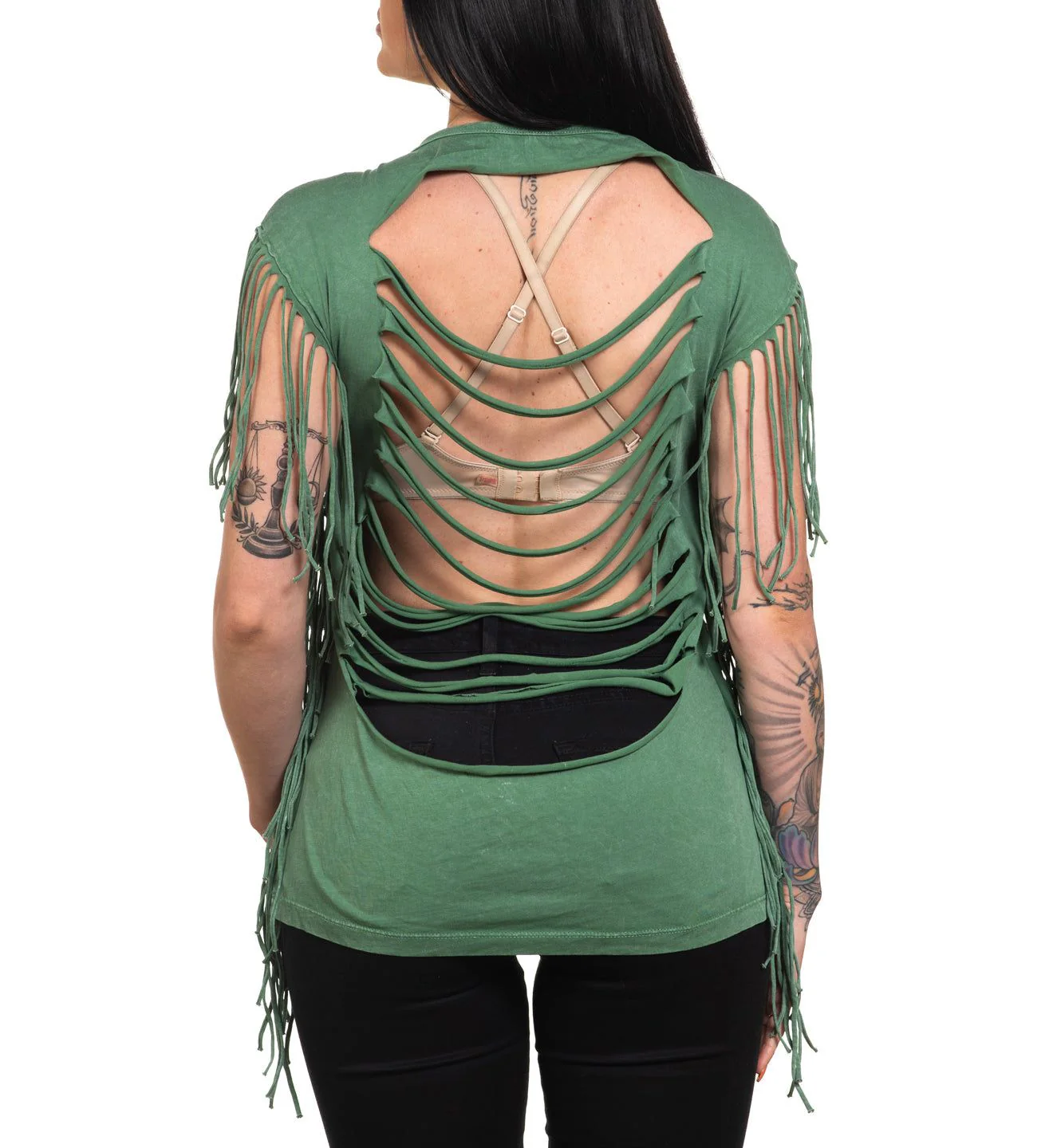 AC Rose Wings Fringe Tank - Image 2