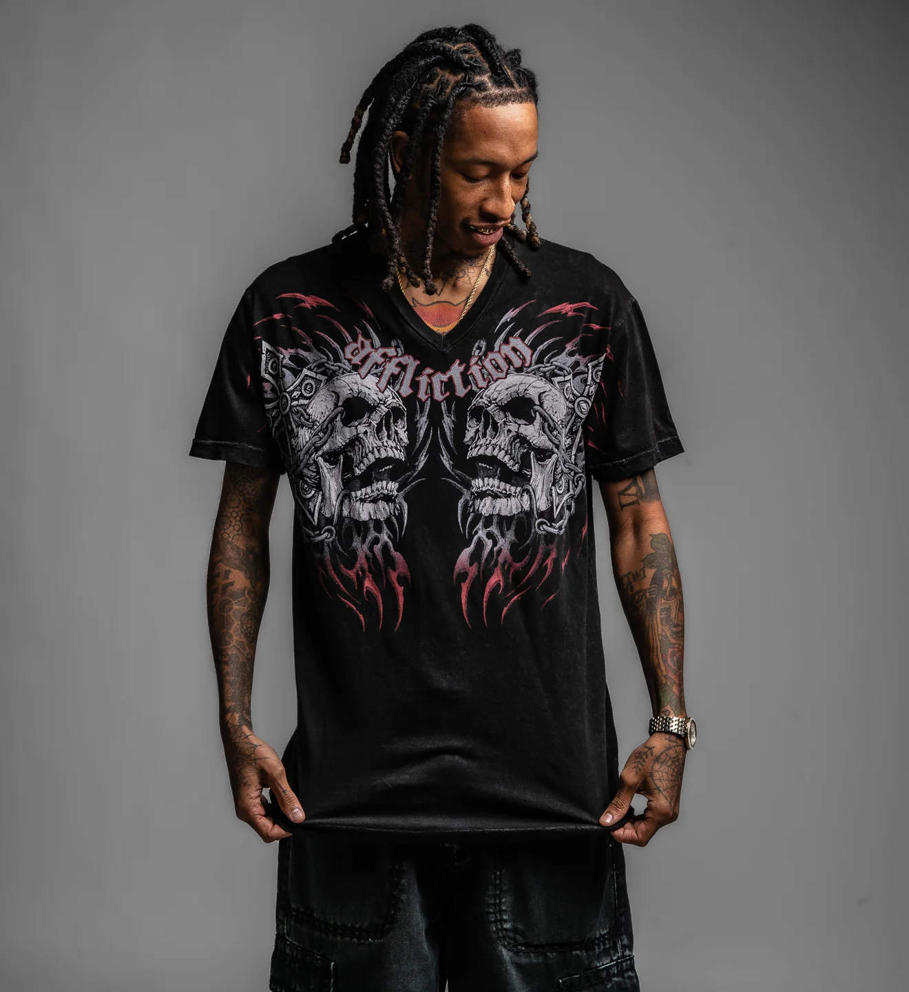 Destruction V Neck Tee - Image 4