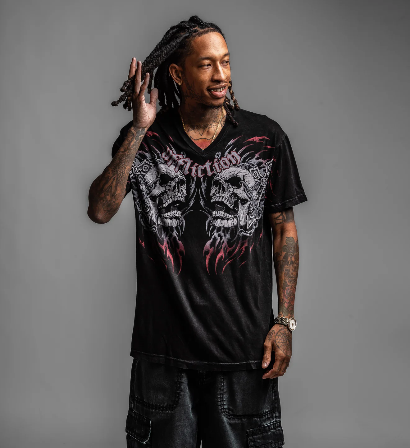 Destruction V Neck Tee - Image 5