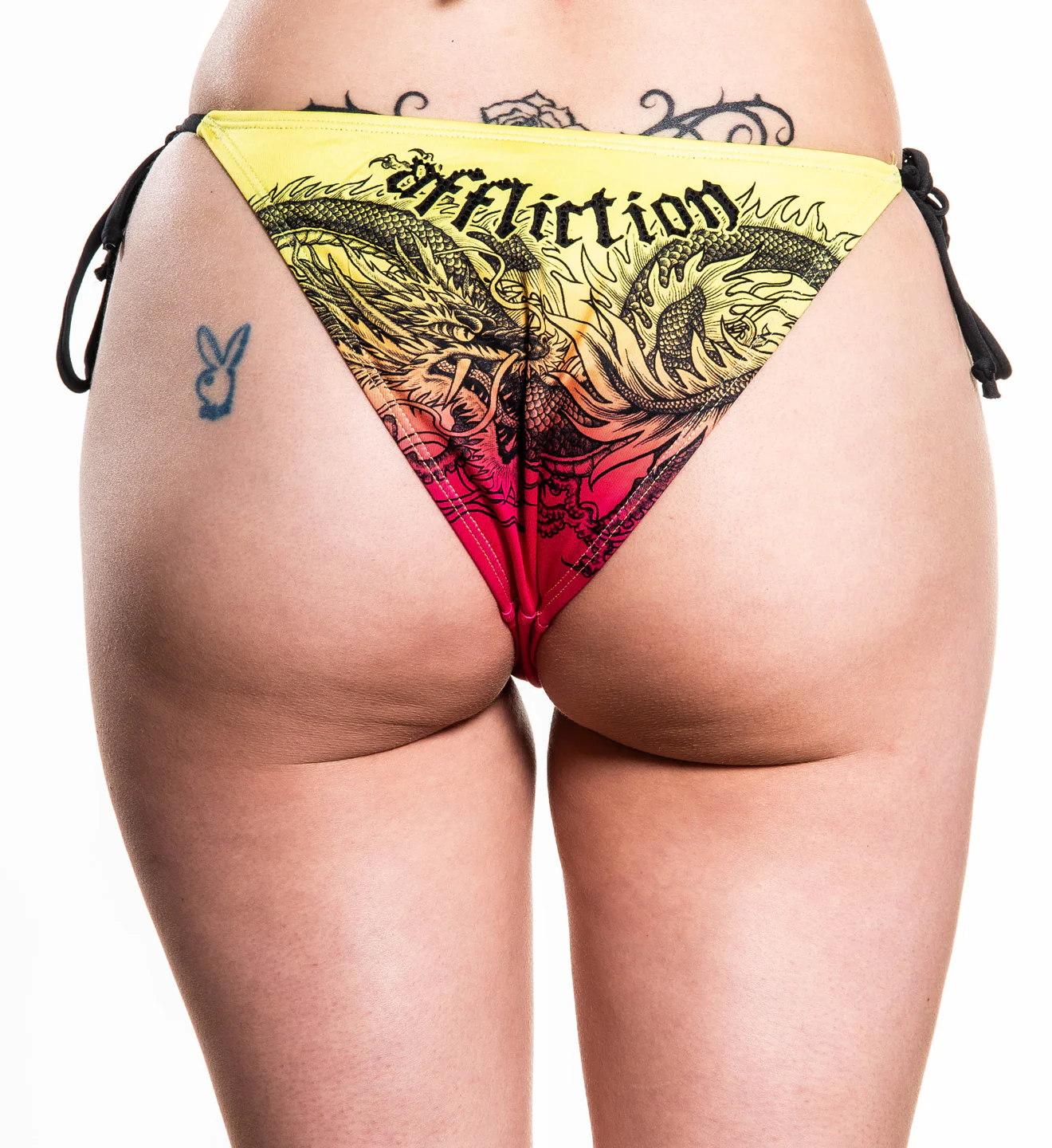Flaming Dragon Side Tie Skimpy Bikini Bottom