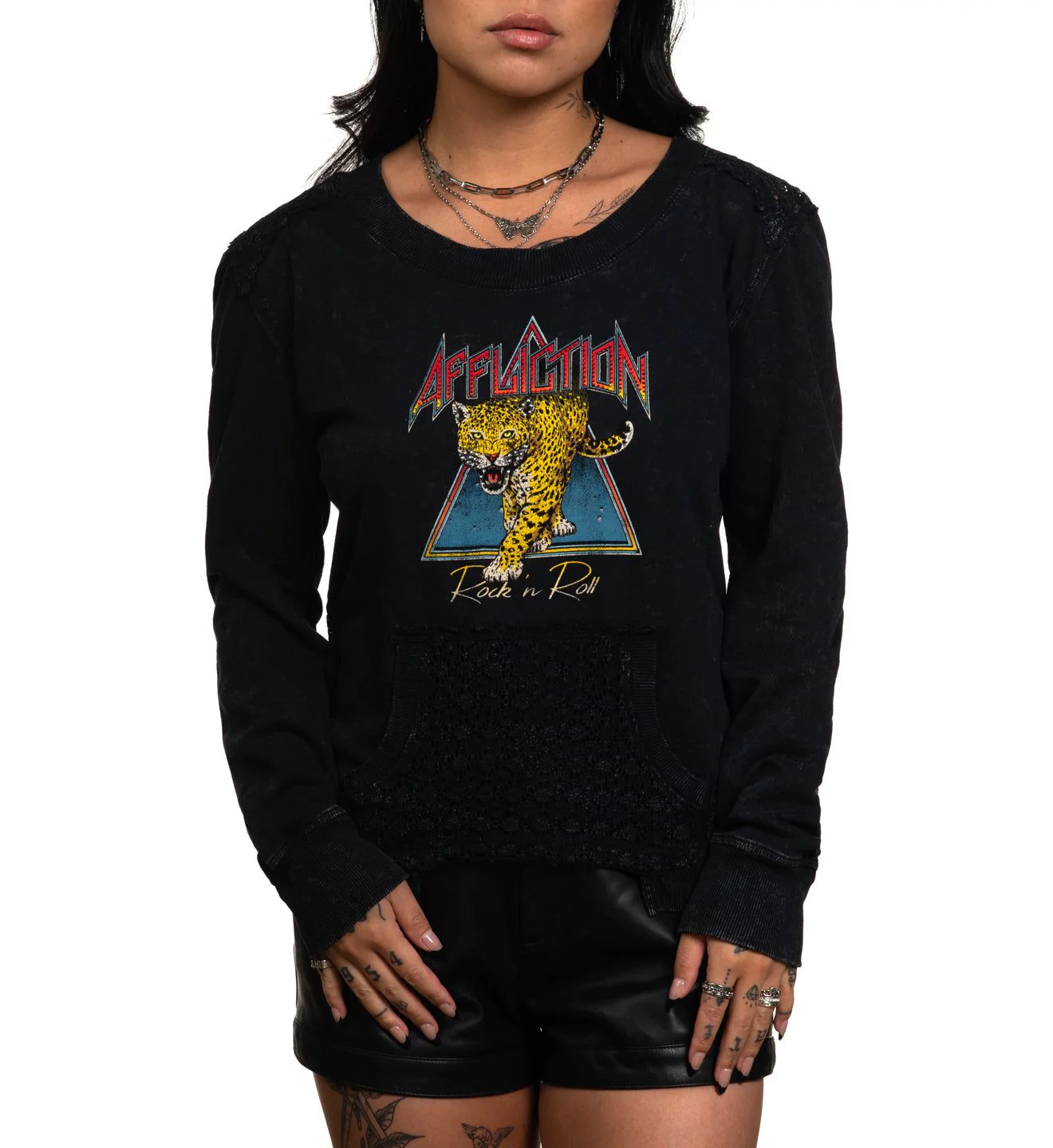 Leopard Rock LS Fleece