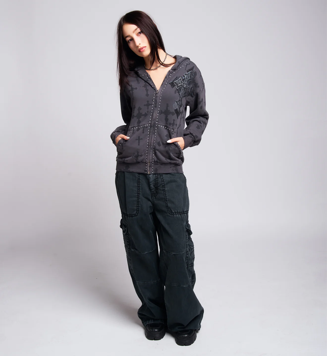 Stone Grail Oversized Zip Hood - Image 9