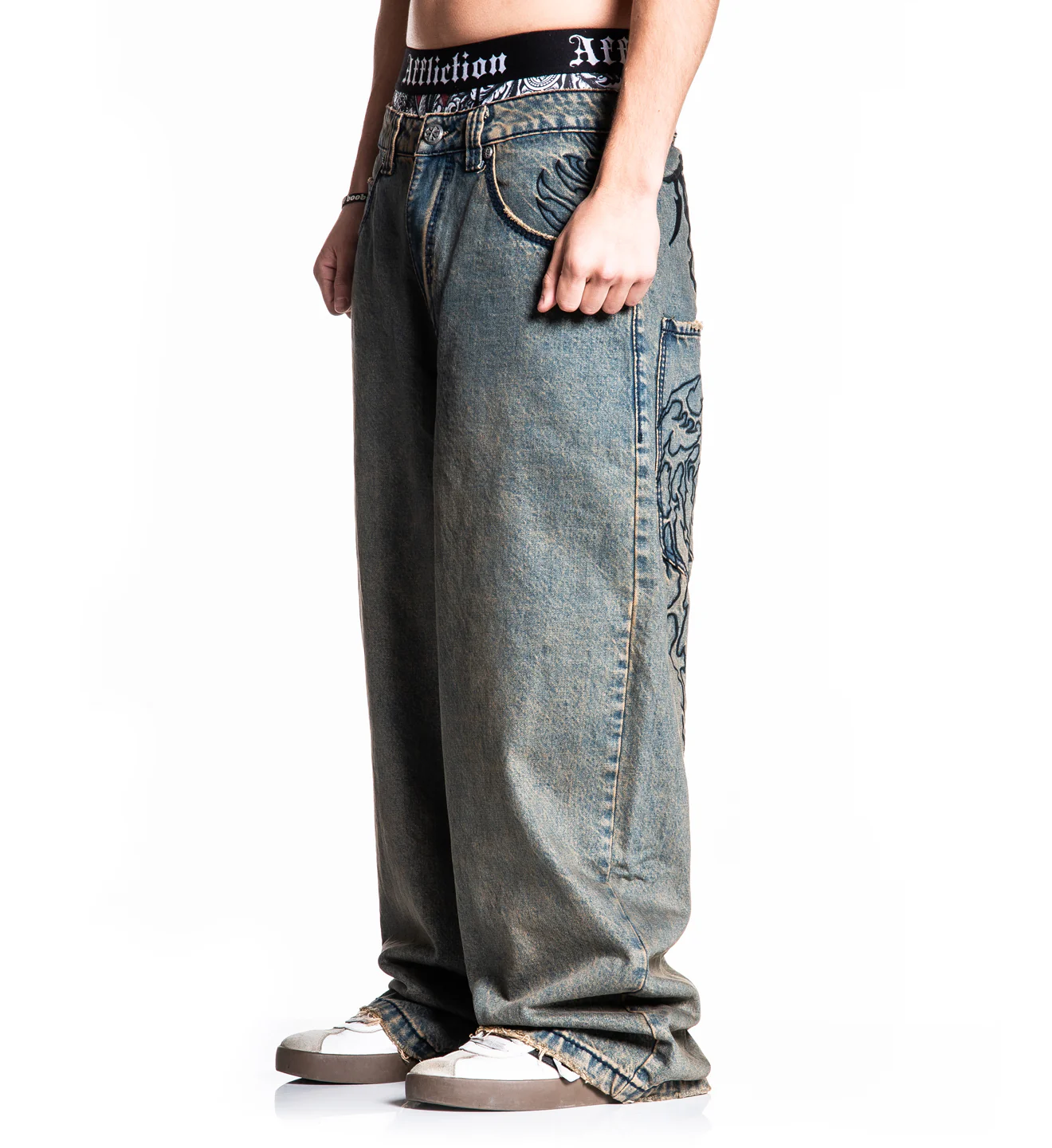 Extra Wide Tribal & Wings Denim - Image 8