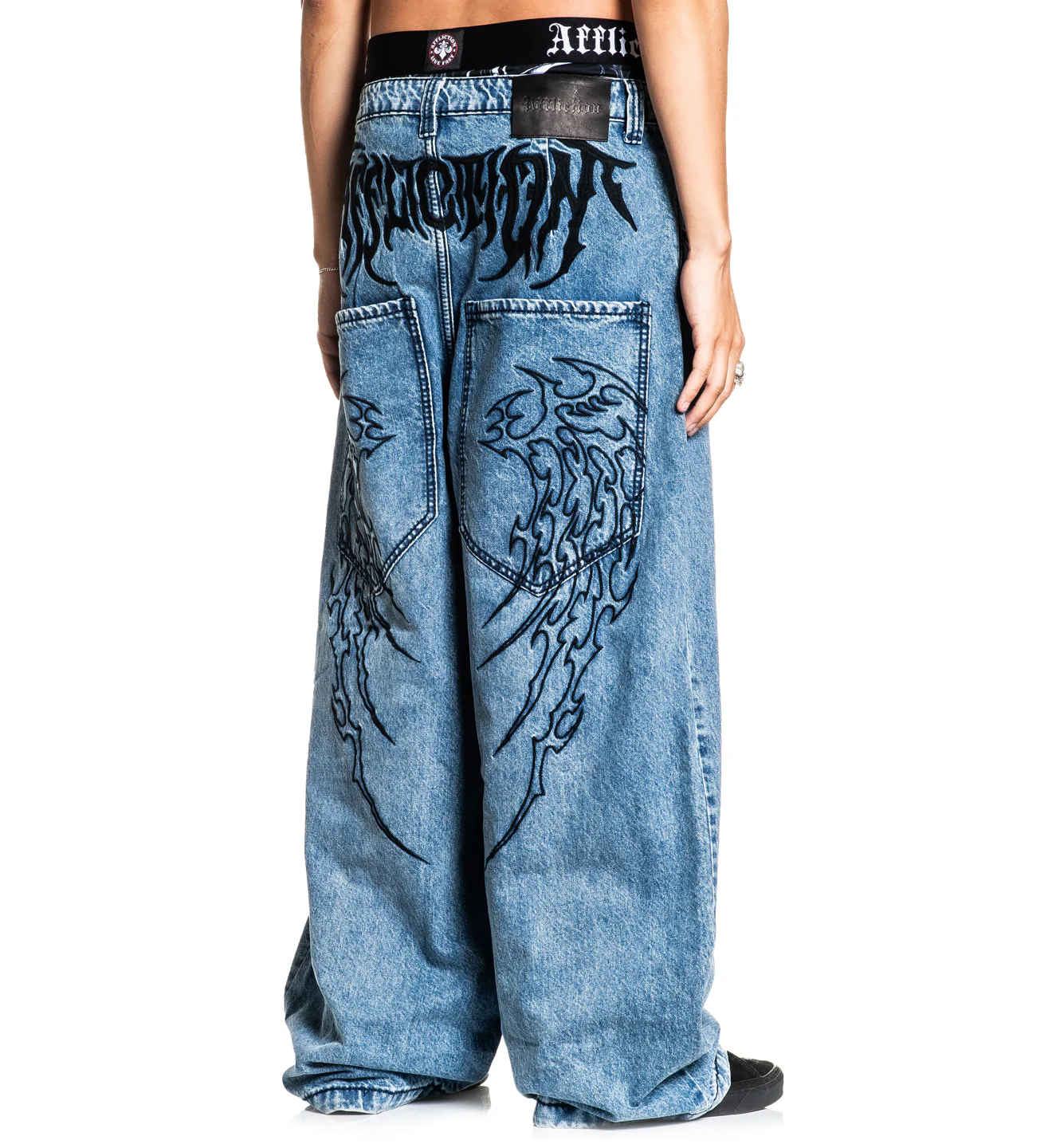 Extra Wide Tribal & Wings Denim