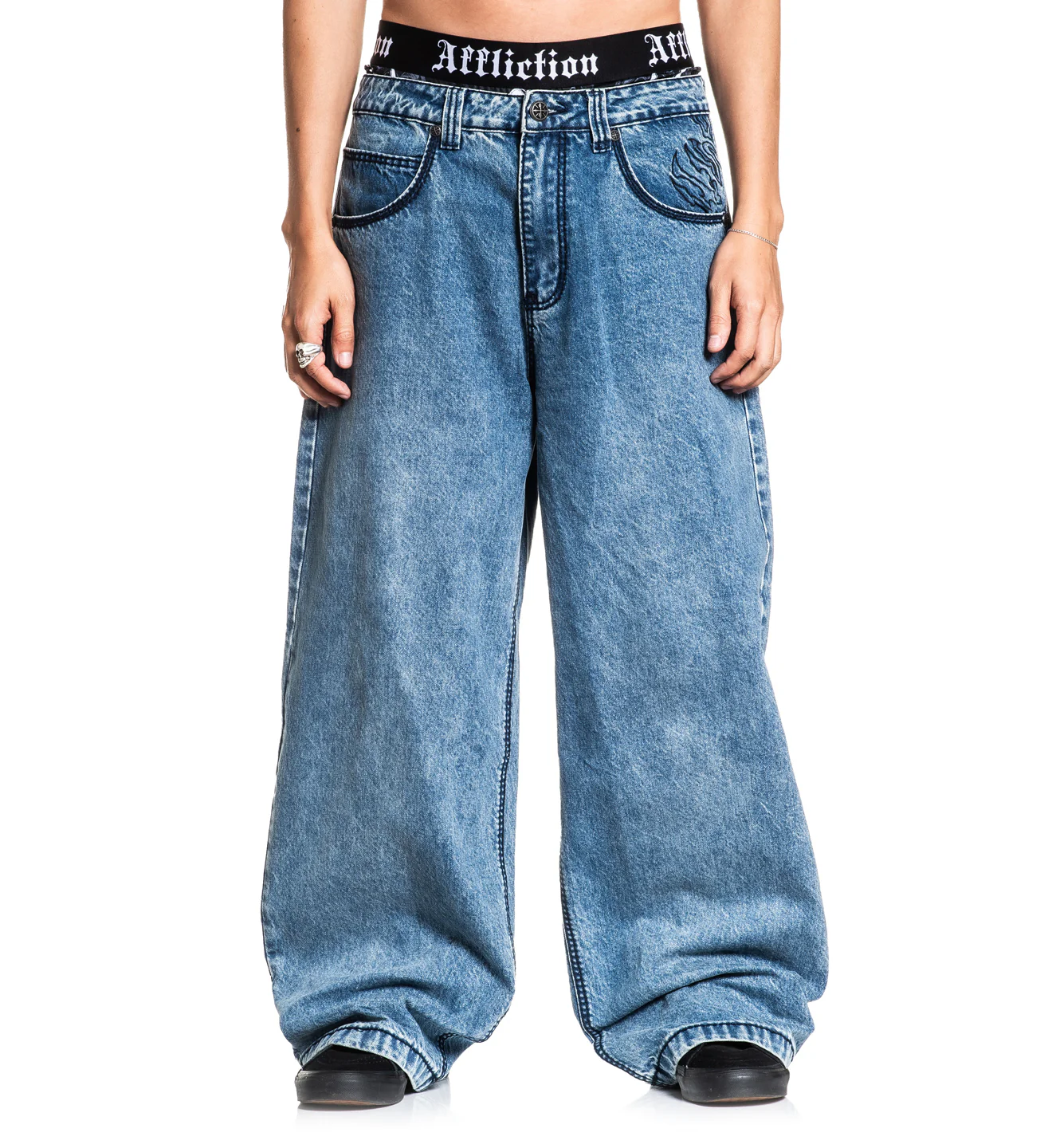Extra Wide Tribal & Wings Denim - Image 2